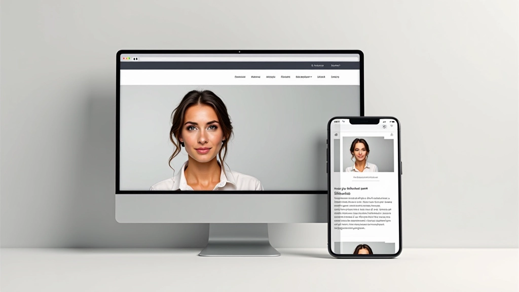 Porovnání stejného portfoliového webu na počítači a telefonu, desktop verze přehledná, mobilní verze optimalizovaná