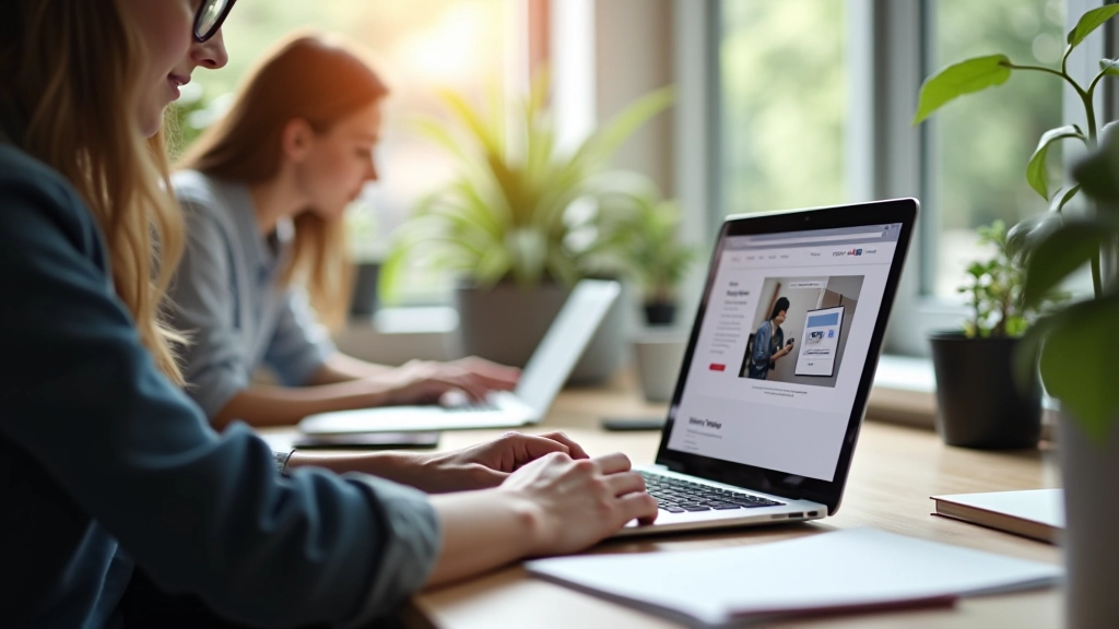 Designér pracující na portfolio webu