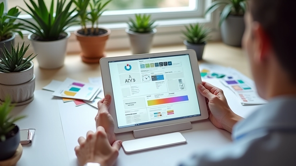 Návrh webu v designovém nástroji s barevným schématem