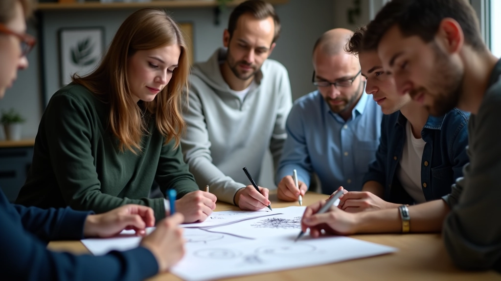 Tým pracující na web designu